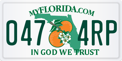 FL license plate 0474RP