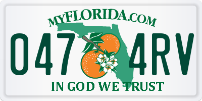 FL license plate 0474RV