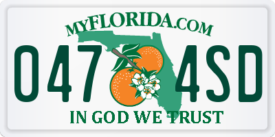 FL license plate 0474SD