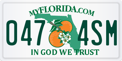 FL license plate 0474SM
