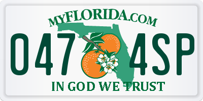 FL license plate 0474SP