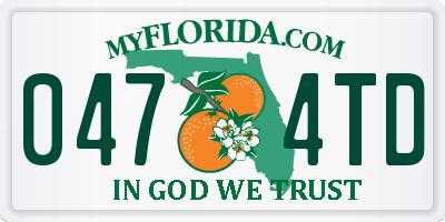 FL license plate 0474TD