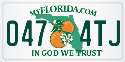FL license plate 0474TJ