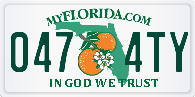 FL license plate 0474TY