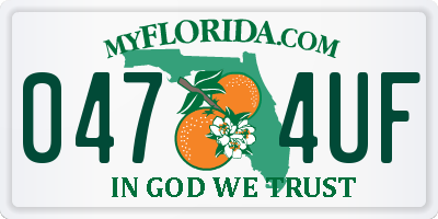 FL license plate 0474UF