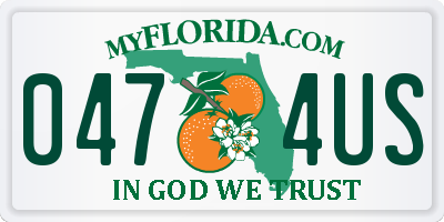 FL license plate 0474US