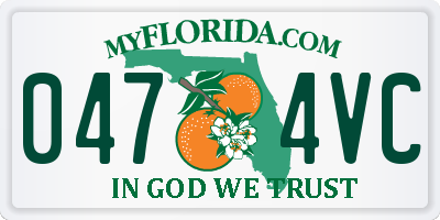 FL license plate 0474VC
