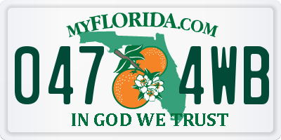 FL license plate 0474WB