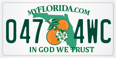 FL license plate 0474WC