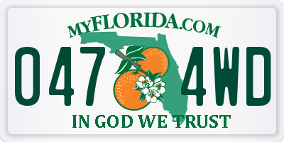 FL license plate 0474WD