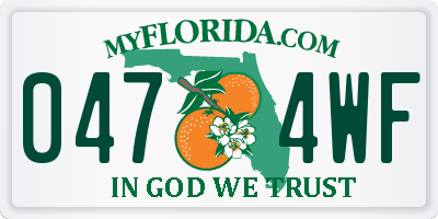 FL license plate 0474WF
