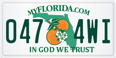 FL license plate 0474WI