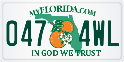 FL license plate 0474WL