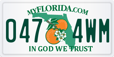FL license plate 0474WM