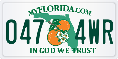 FL license plate 0474WR