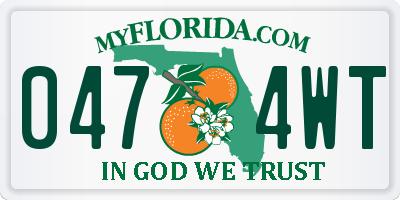 FL license plate 0474WT