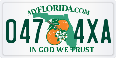 FL license plate 0474XA