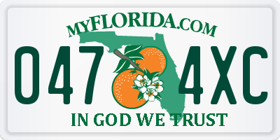 FL license plate 0474XC