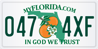 FL license plate 0474XF