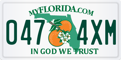 FL license plate 0474XM