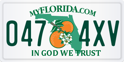 FL license plate 0474XV