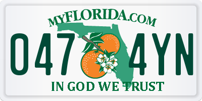FL license plate 0474YN