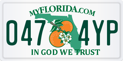 FL license plate 0474YP