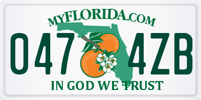 FL license plate 0474ZB