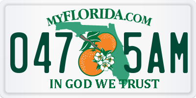 FL license plate 0475AM