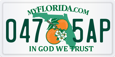 FL license plate 0475AP