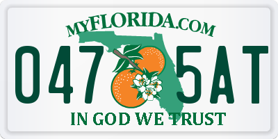 FL license plate 0475AT