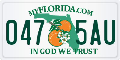 FL license plate 0475AU