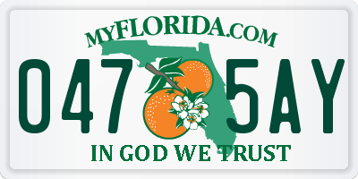 FL license plate 0475AY