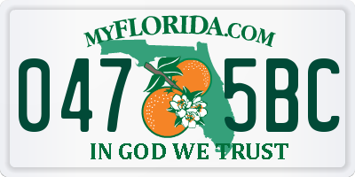 FL license plate 0475BC