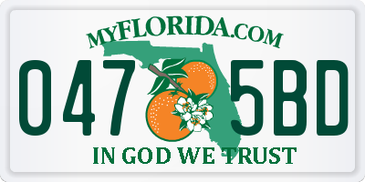 FL license plate 0475BD