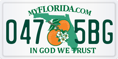 FL license plate 0475BG