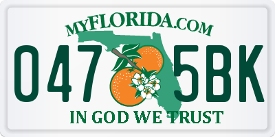 FL license plate 0475BK