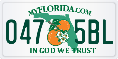 FL license plate 0475BL
