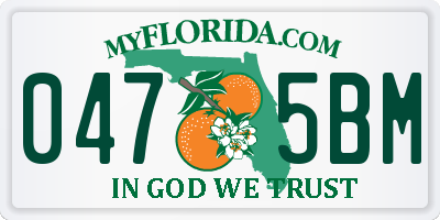 FL license plate 0475BM