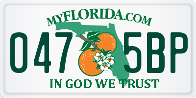 FL license plate 0475BP