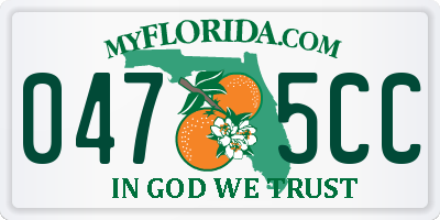 FL license plate 0475CC