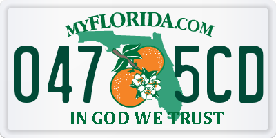 FL license plate 0475CD