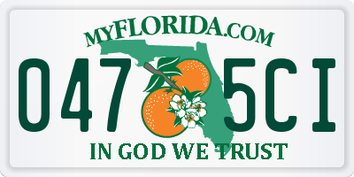 FL license plate 0475CI