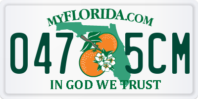 FL license plate 0475CM