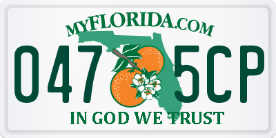 FL license plate 0475CP
