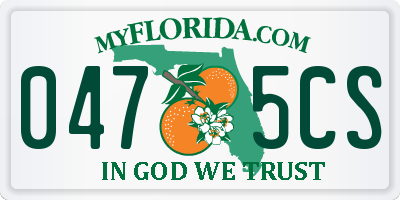 FL license plate 0475CS