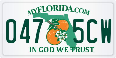 FL license plate 0475CW