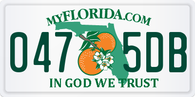 FL license plate 0475DB