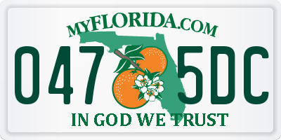 FL license plate 0475DC