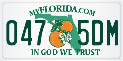 FL license plate 0475DM